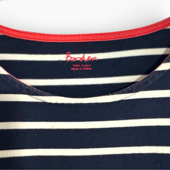 BODEN BRETON STRIPE COTTON BLUE WHITE SHIFT DRESS SZ 8 8R - Picture 2 of 4